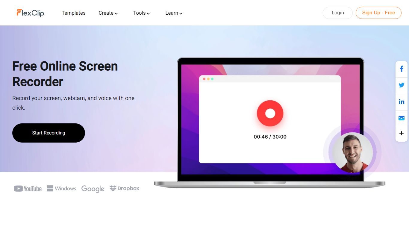 Free Online Screen Recorder & Webcam Recorder | FlexClip